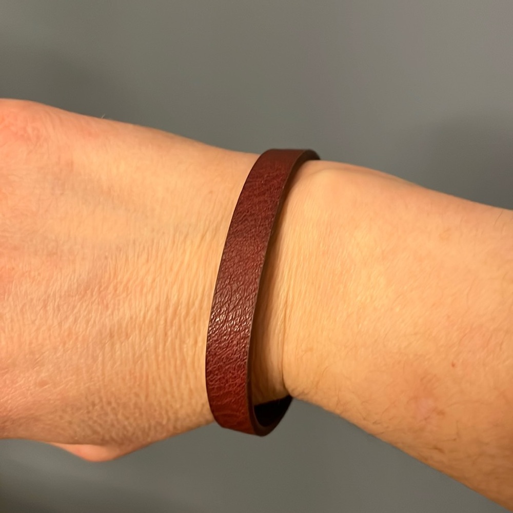 Vintage burgundy leather cuff